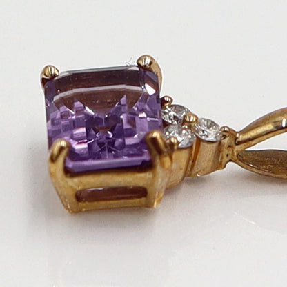 K18PGアメジストペンダントネックレス　A1.45ct　D0.07ct　ネックレス長さ40cm　重量3.61ｇ(石の重量含む) レディース（中古）