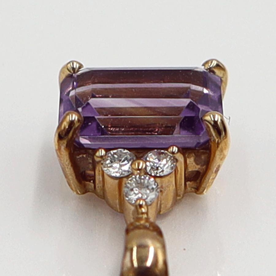 K18PGアメジストペンダントネックレス　A1.45ct　D0.07ct　ネックレス長さ40cm　重量3.61ｇ(石の重量含む) レディース（中古）