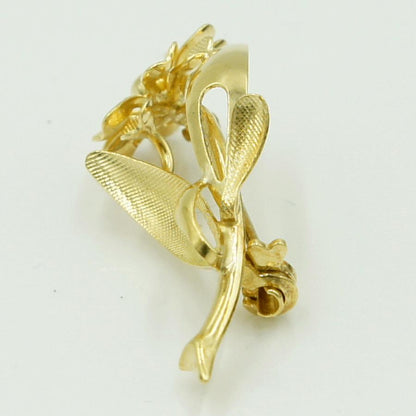 750ブローチ　重量3.48ｇ　回転ピン　フラワー　レディース（中古）