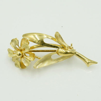 750ブローチ　重量3.48ｇ　回転ピン　フラワー　レディース（中古）