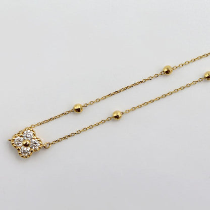 K18ダイヤモンドブレスレット　D0.15ct　長さ18.0cm　重量1.00ｇ(石の重量含む)（中古）