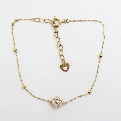 K18ダイヤモンドブレスレット　D0.15ct　長さ18.0cm　重量1.00ｇ(石の重量含む)（中古）