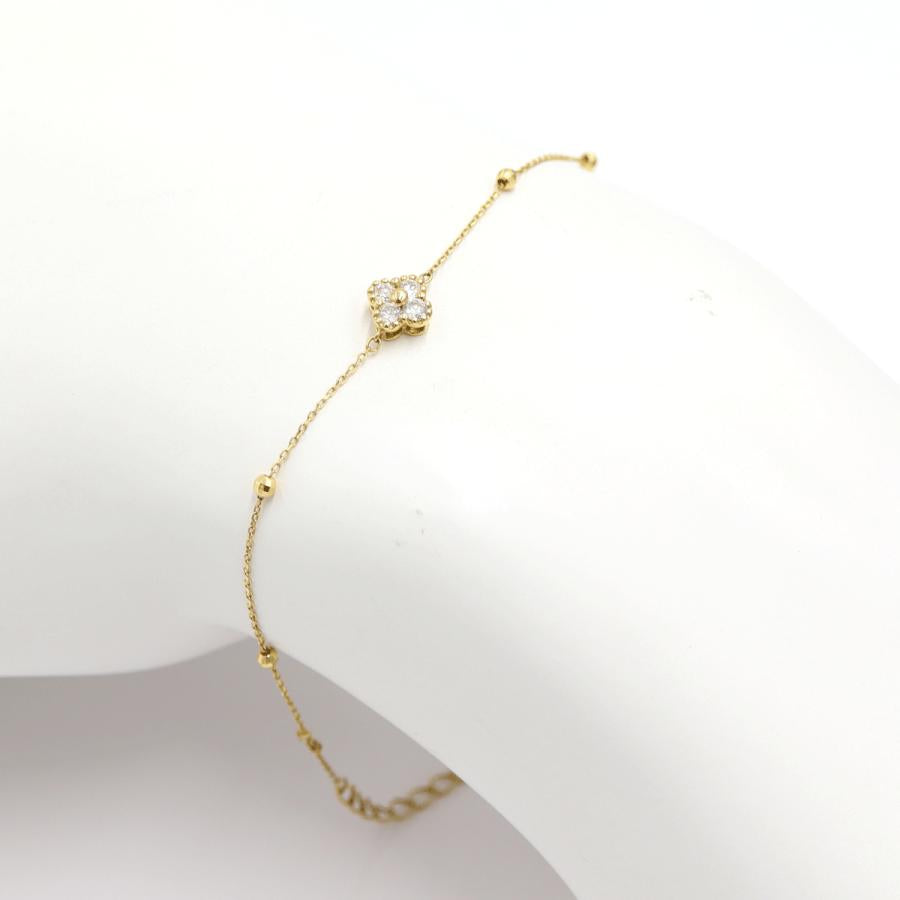 K18ダイヤモンドブレスレット　D0.15ct　長さ18.0cm　重量1.00ｇ(石の重量含む)（中古）