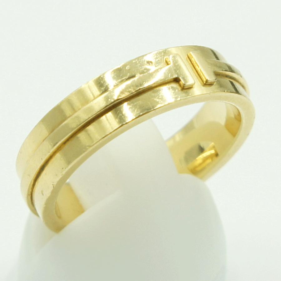 ティファニー(Tiffany & Co.)　750Tナローリング　リングサイズ18号　重量10.54ｇ　レディース（中古）