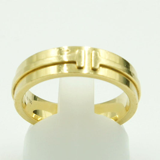 ティファニー(Tiffany & Co.)　750Tナローリング　リングサイズ18号　重量10.54ｇ　レディース（中古）