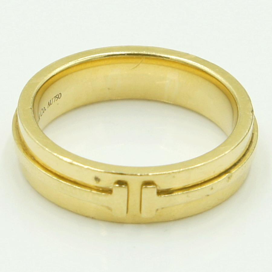 ティファニー(Tiffany & Co.)　750Tナローリング　リングサイズ18号　重量10.54ｇ　レディース（中古）