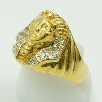 750ダイヤモンドリング　「ファラオ」　D 0.09ct　リングサイズ13号　重量8.18ｇ（中古）