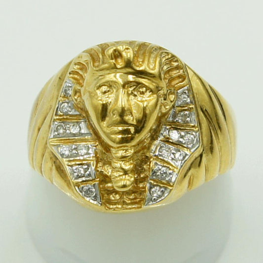 750ダイヤモンドリング　「ファラオ」　D 0.09ct　リングサイズ13号　重量8.18ｇ（中古）