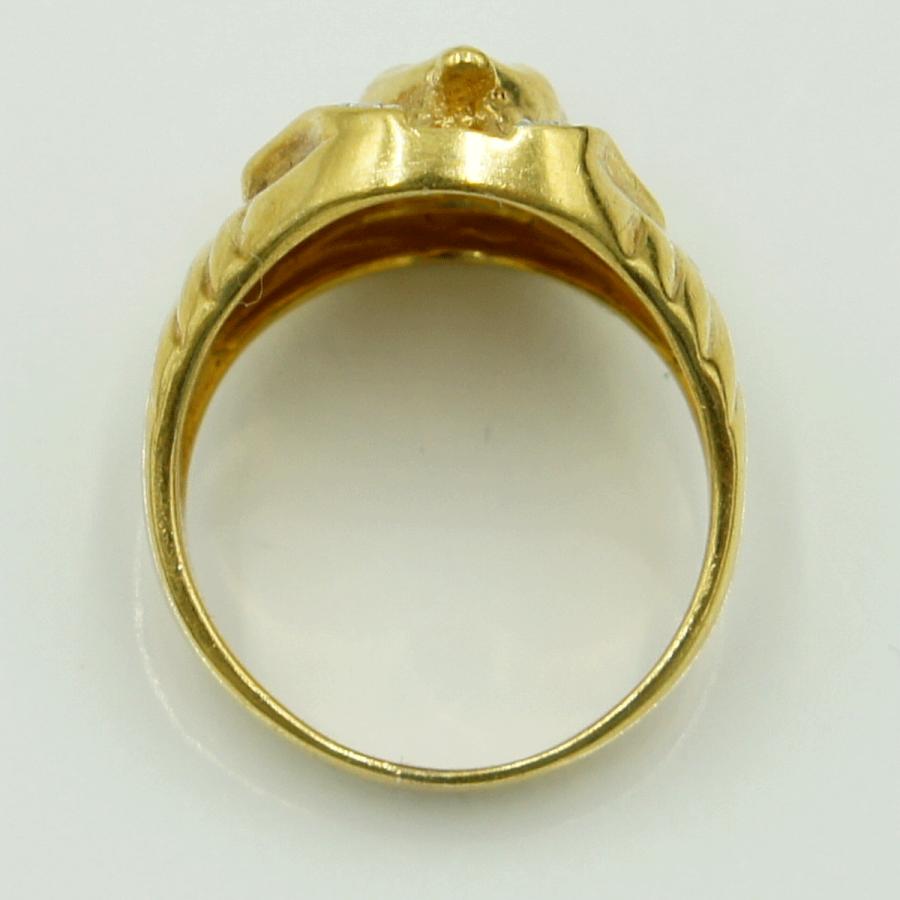 750ダイヤモンドリング　「ファラオ」　D 0.09ct　リングサイズ13号　重量8.18ｇ（中古）