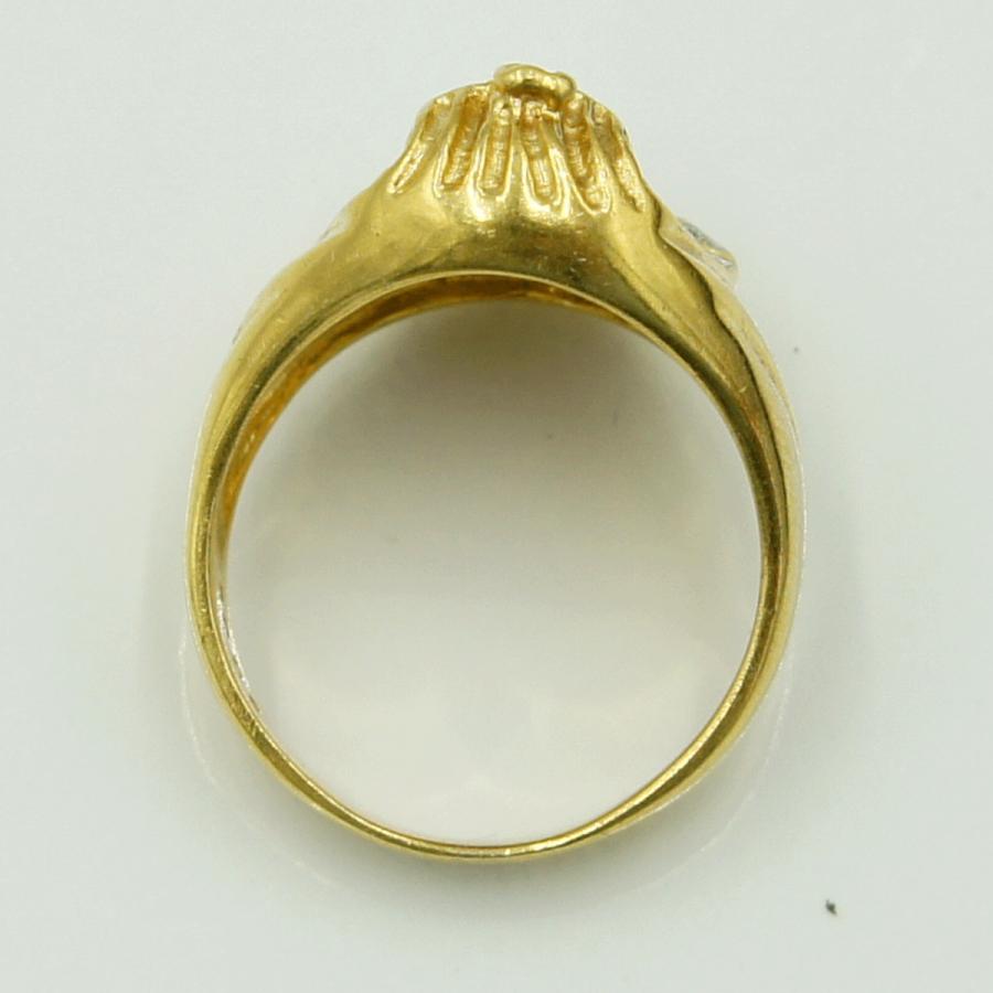 750ダイヤモンドリング　「ファラオ」　D 0.09ct　リングサイズ13号　重量8.18ｇ（中古）