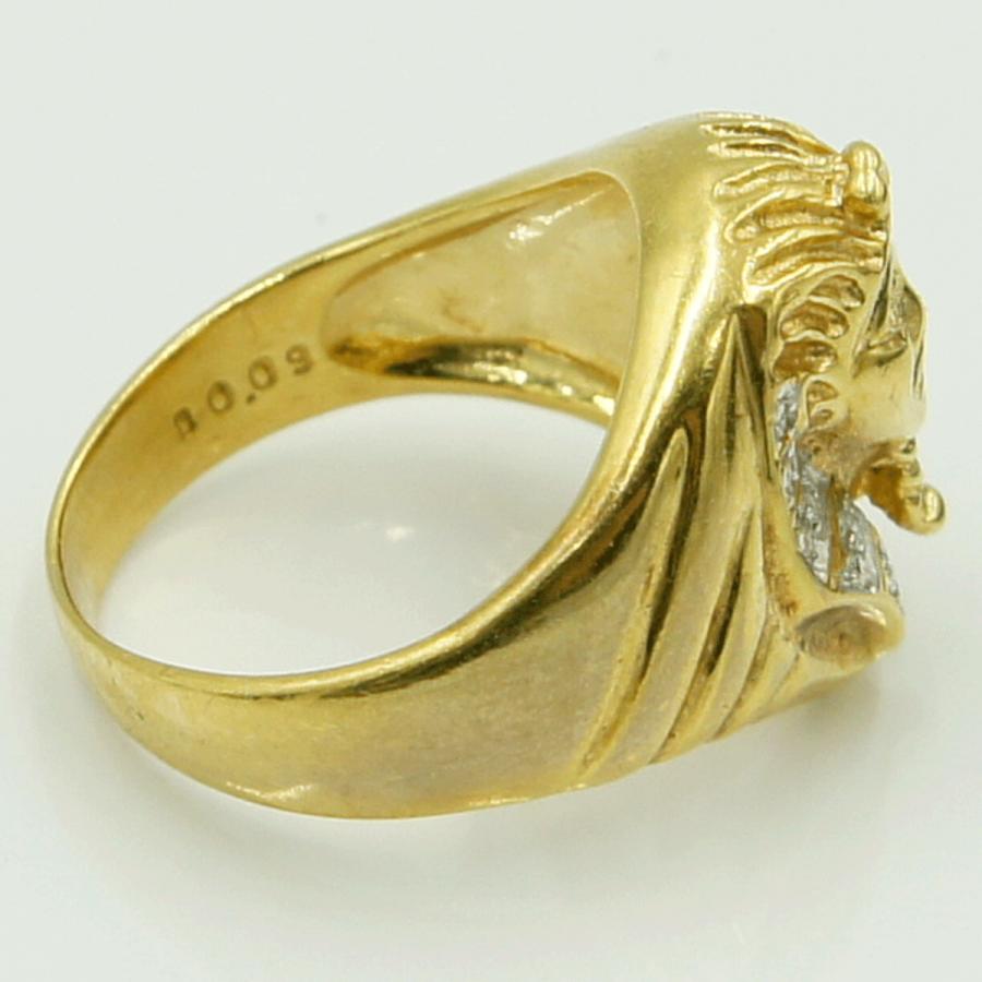 750ダイヤモンドリング　「ファラオ」　D 0.09ct　リングサイズ13号　重量8.18ｇ（中古）