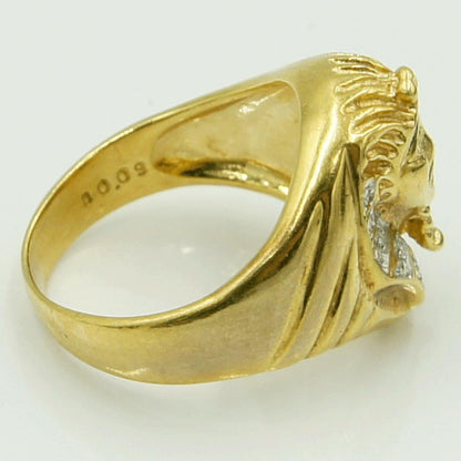 750ダイヤモンドリング　「ファラオ」　D 0.09ct　リングサイズ13号　重量8.18ｇ（中古）