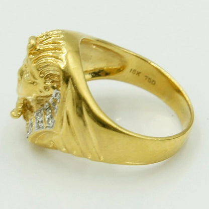 750ダイヤモンドリング　「ファラオ」　D 0.09ct　リングサイズ13号　重量8.18ｇ（中古）