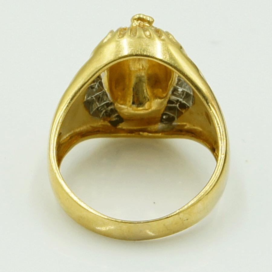 750ダイヤモンドリング　「ファラオ」　D 0.09ct　リングサイズ13号　重量8.18ｇ（中古）