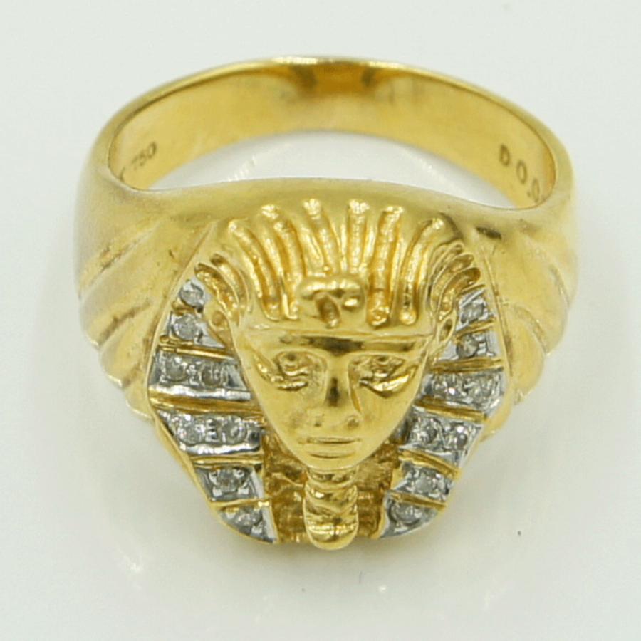 750ダイヤモンドリング　「ファラオ」　D 0.09ct　リングサイズ13号　重量8.18ｇ（中古）