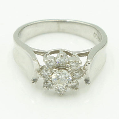 Pt900ダイヤモンドリング　星の砂　D0.38ct　リングサイズ1号　重量4.37ｇ(石の重量含む)（中古）