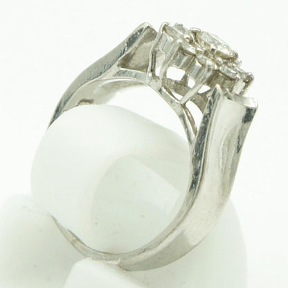 Pt900ダイヤモンドリング　星の砂　D0.38ct　リングサイズ1号　重量4.37ｇ(石の重量含む)（中古）