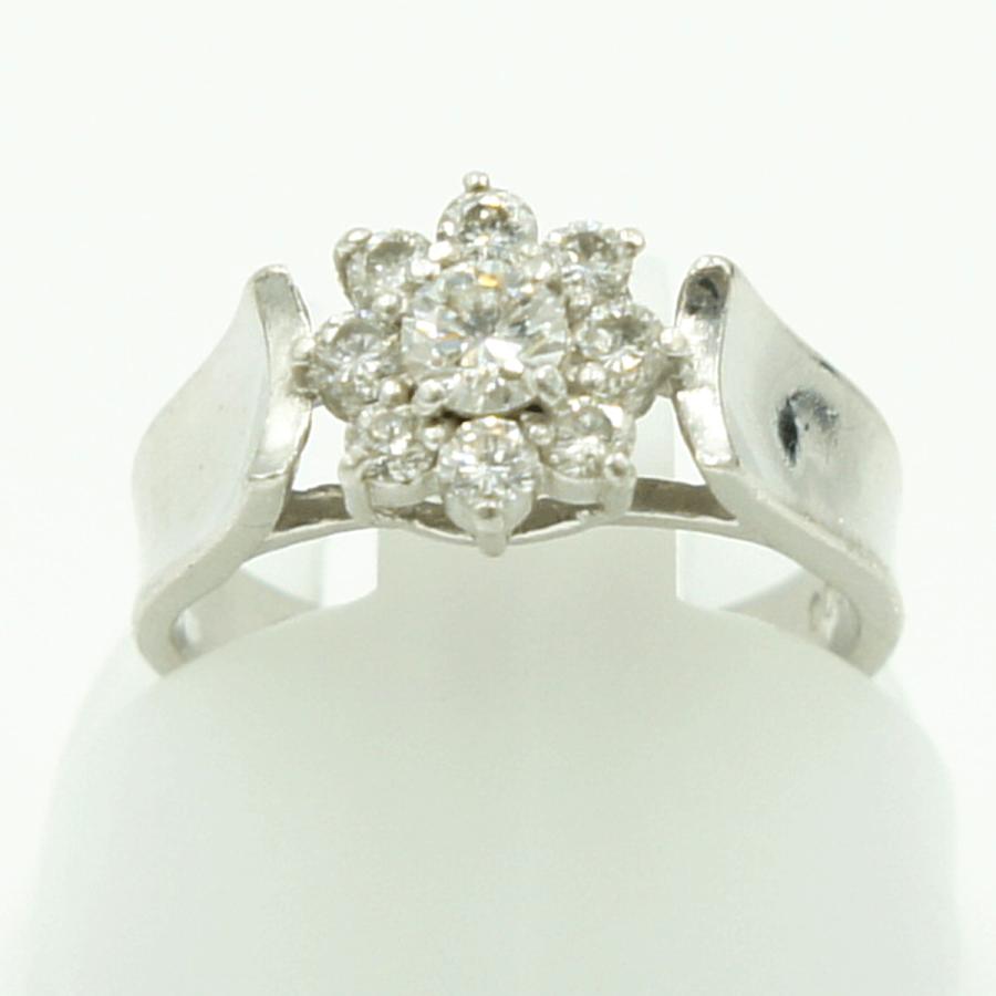 Pt900ダイヤモンドリング　星の砂　D0.38ct　リングサイズ1号　重量4.37ｇ(石の重量含む)（中古）