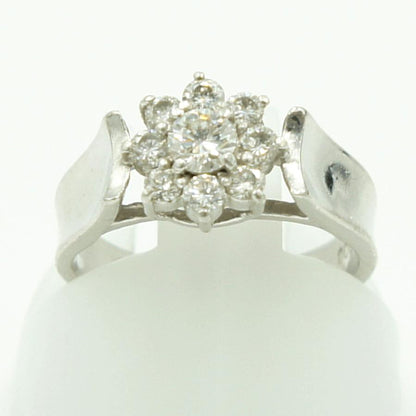 Pt900ダイヤモンドリング　星の砂　D0.38ct　リングサイズ1号　重量4.37ｇ(石の重量含む)（中古）