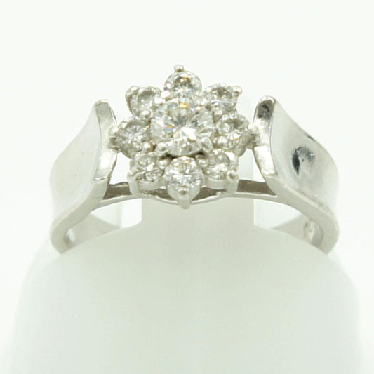 Pt900ダイヤモンドリング　星の砂　D0.38ct　リングサイズ1号　重量4.37ｇ(石の重量含む)（中古）