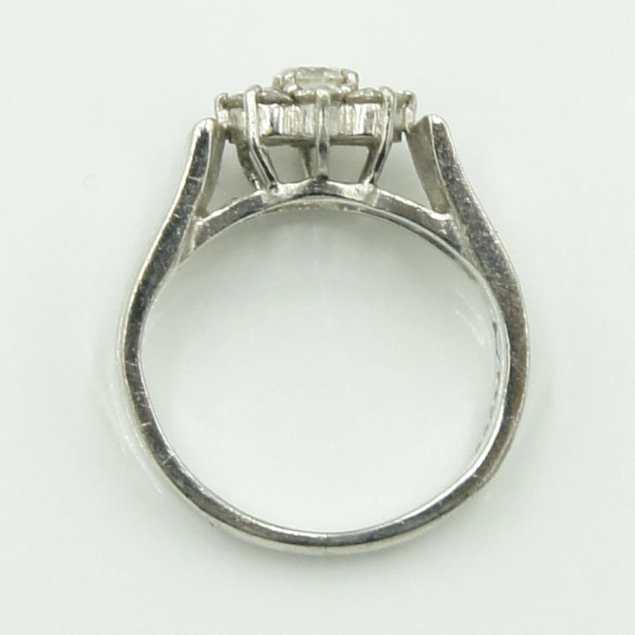 Pt900ダイヤモンドリング　星の砂　D0.38ct　リングサイズ1号　重量4.37ｇ(石の重量含む)（中古）