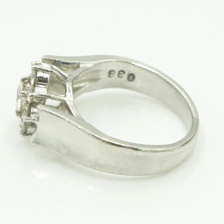 Pt900ダイヤモンドリング　星の砂　D0.38ct　リングサイズ1号　重量4.37ｇ(石の重量含む)（中古）