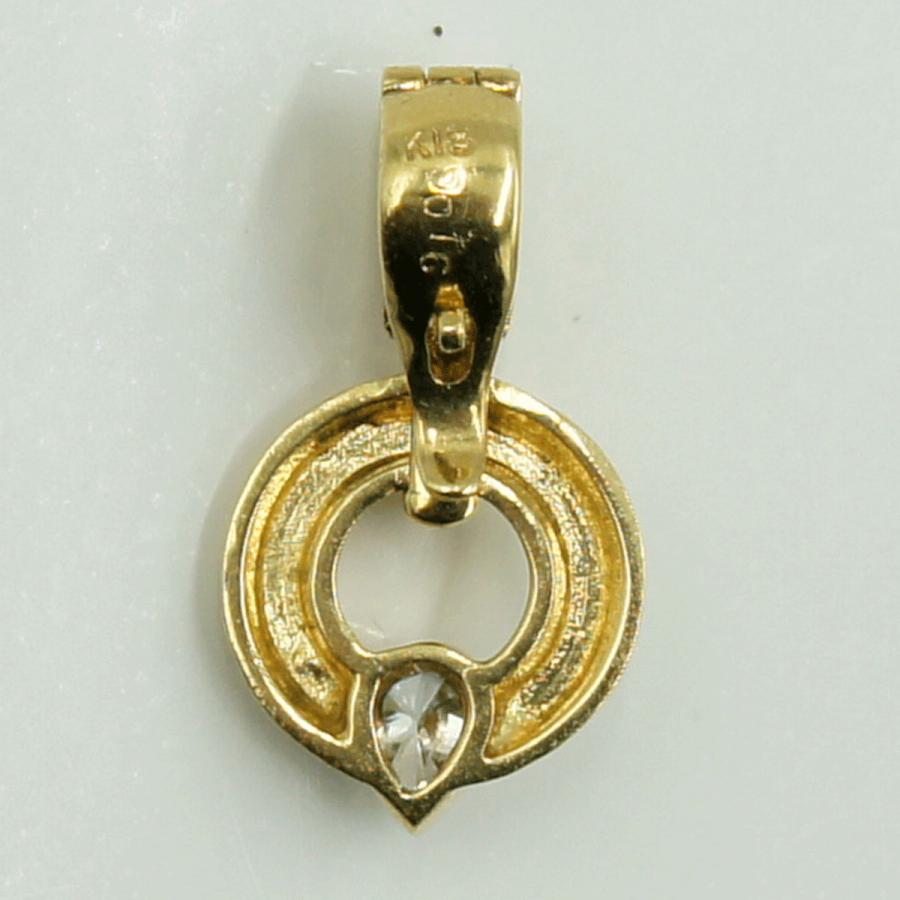 K18ダイヤモンドペンダントトップ　(メイン石)D0.16ct　合計D0.25ct　重量4.49ｇ(石の重量含む)（中古）