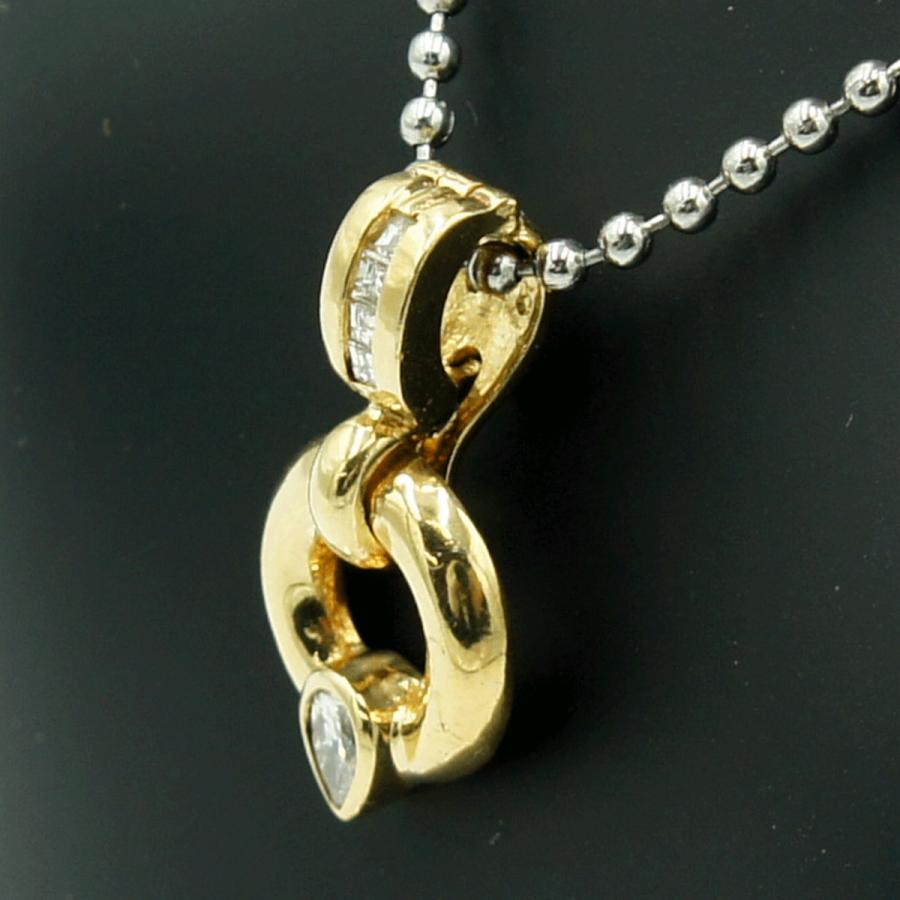 K18ダイヤモンドペンダントトップ　(メイン石)D0.16ct　合計D0.25ct　重量4.49ｇ(石の重量含む)（中古）