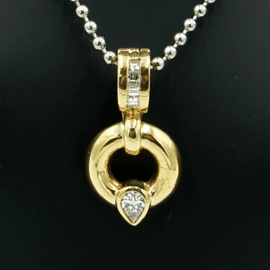 K18ダイヤモンドペンダントトップ　(メイン石)D0.16ct　合計D0.25ct　重量4.49ｇ(石の重量含む)（中古）