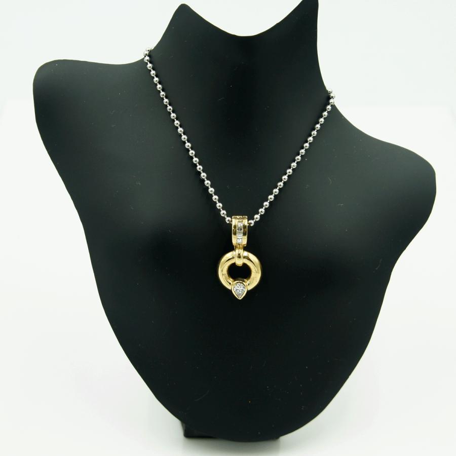 K18ダイヤモンドペンダントトップ　(メイン石)D0.16ct　合計D0.25ct　重量4.49ｇ(石の重量含む)（中古）