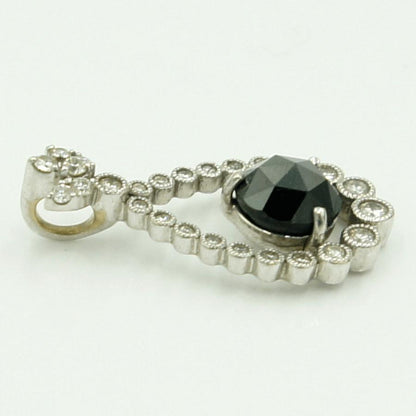 K18WGブラックダイヤペンダントトップ　BD1.74ct　D0.34ct　重量3.57ｇ(石の重量含む)（中古）