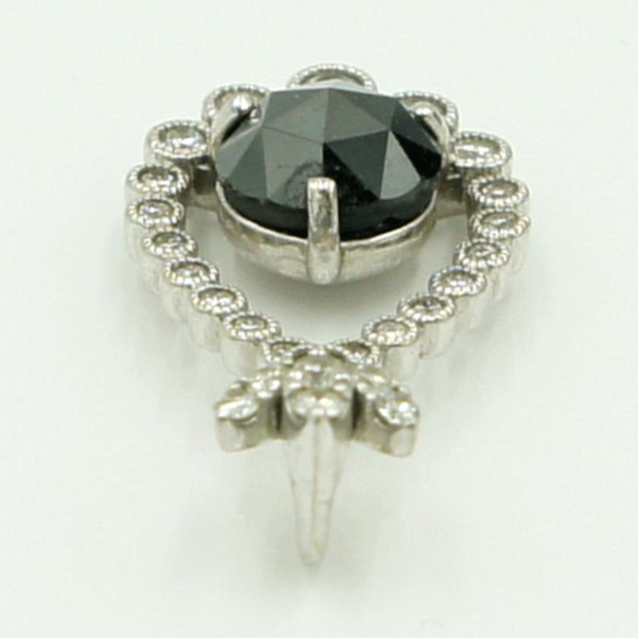 K18WGブラックダイヤペンダントトップ　BD1.74ct　D0.34ct　重量3.57ｇ(石の重量含む)（中古）