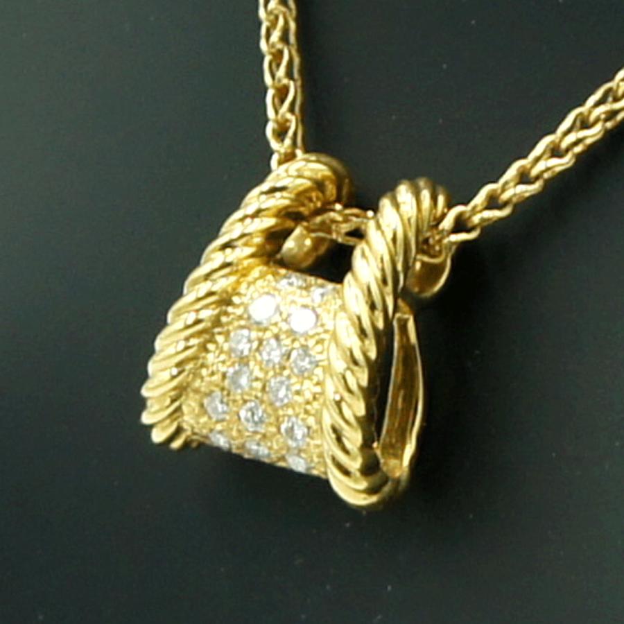 K18ダイヤモンドネックレス　星の砂　D0.20ct　ネックレス長さ約40cm　重量7.75ｇ(石の重量含む) （中古）