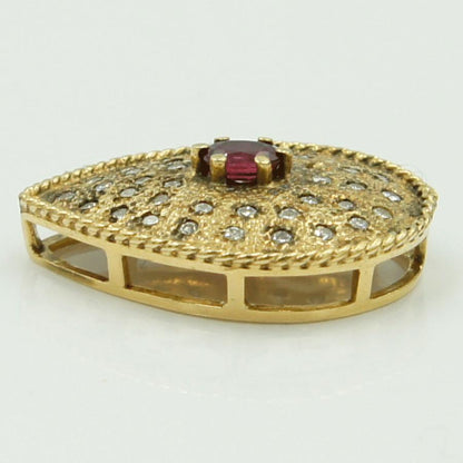 K18ルビーダイヤモンドペンダントトップ　R0.52ct　D0.43ct　重量6.41ｇ(石の重量含む)　レディース（中古）