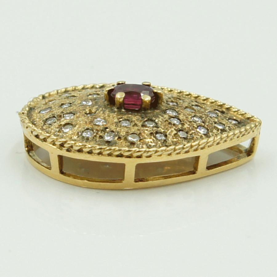 K18ルビーダイヤモンドペンダントトップ　R0.52ct　D0.43ct　重量6.41ｇ(石の重量含む)　レディース（中古）