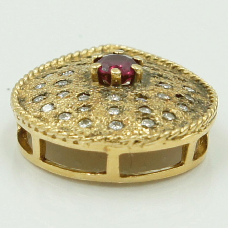 K18ルビーダイヤモンドペンダントトップ　R0.52ct　D0.43ct　重量6.41ｇ(石の重量含む)　レディース（中古）