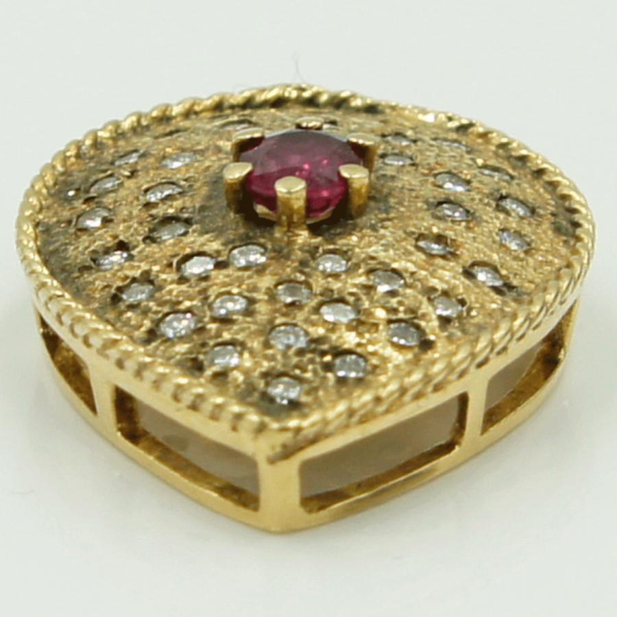 K18ルビーダイヤモンドペンダントトップ　R0.52ct　D0.43ct　重量6.41ｇ(石の重量含む)　レディース（中古）