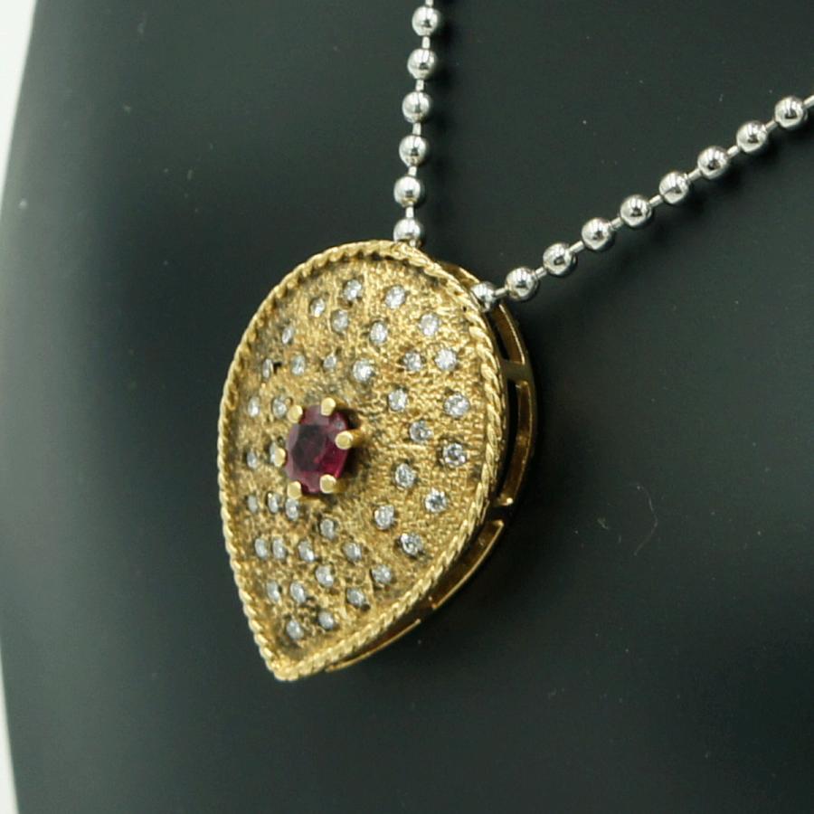 K18ルビーダイヤモンドペンダントトップ　R0.52ct　D0.43ct　重量6.41ｇ(石の重量含む)　レディース（中古）