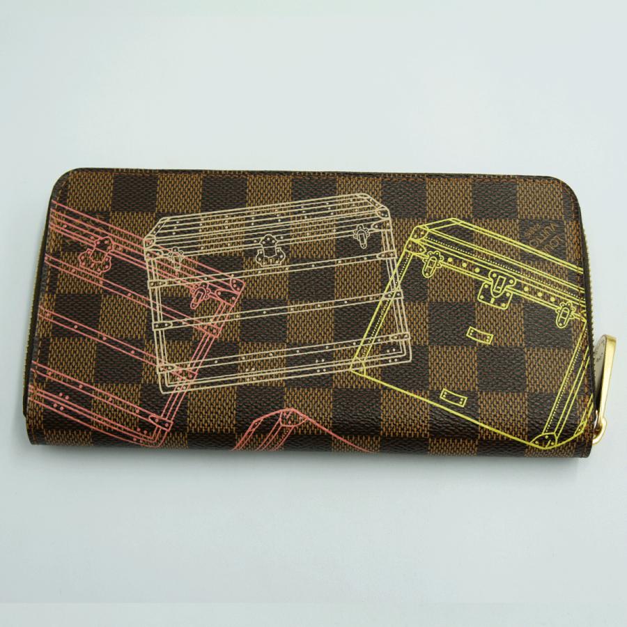 ルイ・ヴィトン（LOUIS VUITTON）ダミエ　ジッピー・ウォレット　N63026　2014年　クリスマス　トランク　エベヌ　レディース（中古）