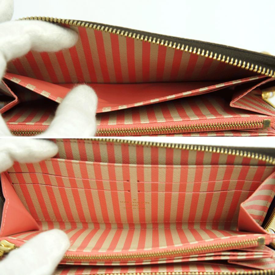 ルイ・ヴィトン（LOUIS VUITTON）ダミエ　ジッピー・ウォレット　N63026　2014年　クリスマス　トランク　エベヌ　レディース（中古）