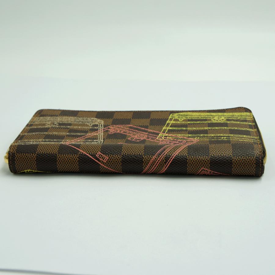 ルイ・ヴィトン（LOUIS VUITTON）ダミエ　ジッピー・ウォレット　N63026　2014年　クリスマス　トランク　エベヌ　レディース（中古）