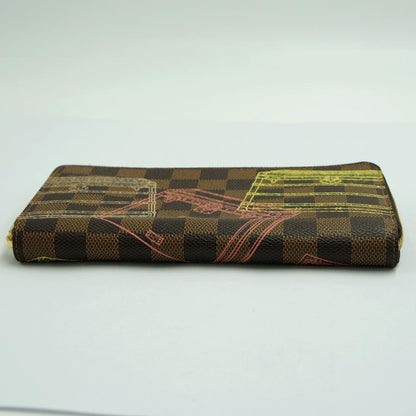 ルイ・ヴィトン（LOUIS VUITTON）ダミエ　ジッピー・ウォレット　N63026　2014年　クリスマス　トランク　エベヌ　レディース（中古）