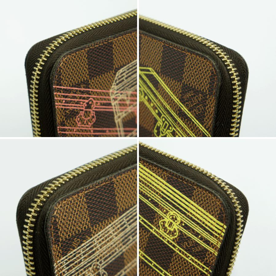 ルイ・ヴィトン（LOUIS VUITTON）ダミエ　ジッピー・ウォレット　N63026　2014年　クリスマス　トランク　エベヌ　レディース（中古）