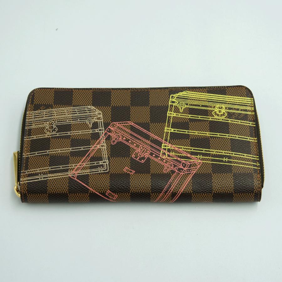 ルイ・ヴィトン（LOUIS VUITTON）ダミエ　ジッピー・ウォレット　N63026　2014年　クリスマス　トランク　エベヌ　レディース（中古）