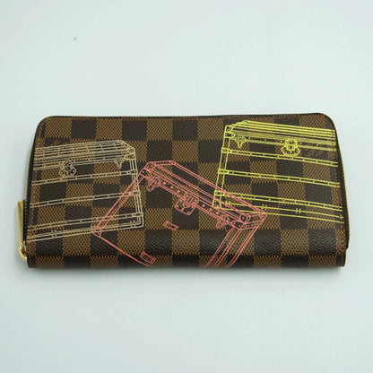 ルイ・ヴィトン（LOUIS VUITTON）ダミエ　ジッピー・ウォレット　N63026　2014年　クリスマス　トランク　エベヌ　レディース（中古）