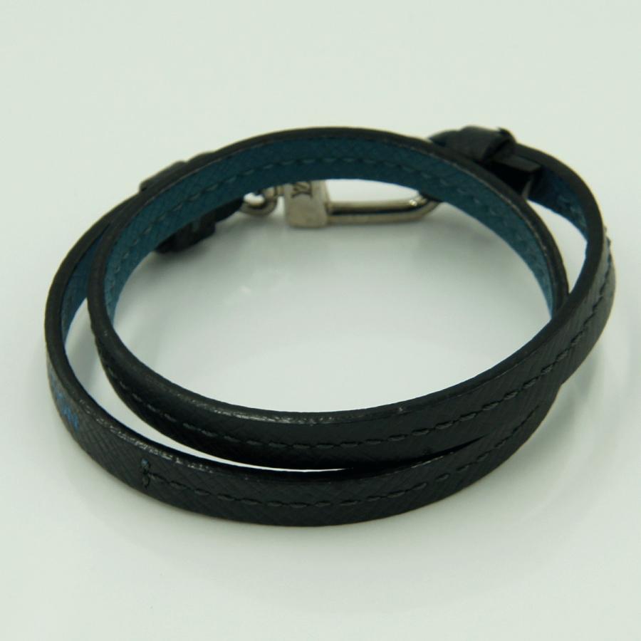 ルイヴィトン（LOUIS VUITTON）ブラスレ　フックイット　ブルー　ブラック　リバーシブル　M6300E　ブレスレット　アクセサリー　メンズ　レディース（中古）