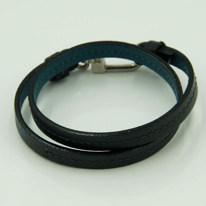 ルイヴィトン（LOUIS VUITTON）ブラスレ　フックイット　ブルー　ブラック　リバーシブル　M6300E　ブレスレット　アクセサリー　メンズ　レディース（中古）