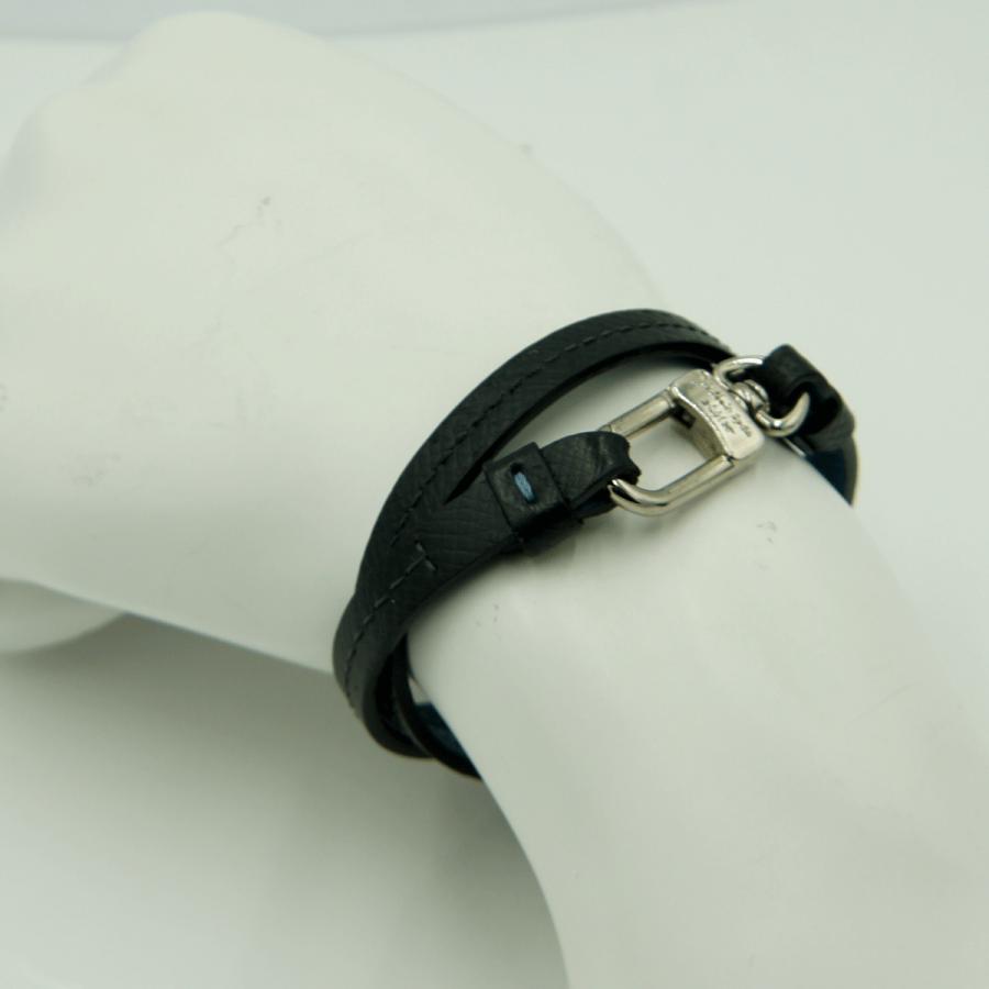 ルイヴィトン（LOUIS VUITTON）ブラスレ　フックイット　ブルー　ブラック　リバーシブル　M6300E　ブレスレット　アクセサリー　メンズ　レディース（中古）