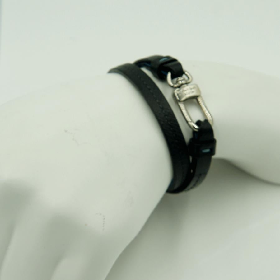 ルイヴィトン（LOUIS VUITTON）ブラスレ　フックイット　ブルー　ブラック　リバーシブル　M6300E　ブレスレット　アクセサリー　メンズ　レディース（中古）