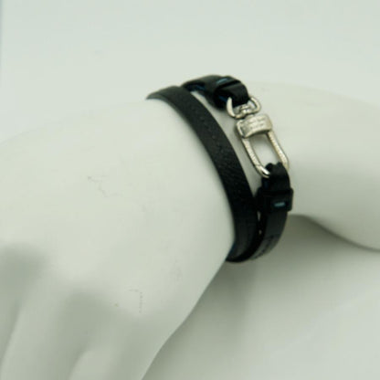 ルイヴィトン（LOUIS VUITTON）ブラスレ　フックイット　ブルー　ブラック　リバーシブル　M6300E　ブレスレット　アクセサリー　メンズ　レディース（中古）